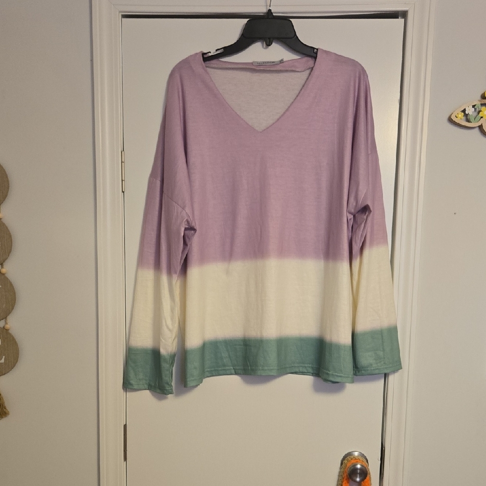 [🤑 2 For $16]MISSLOOK Pastel V-Neck Long Sleeve Top